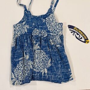 Blue Floral Bow Casual Girls' Dress